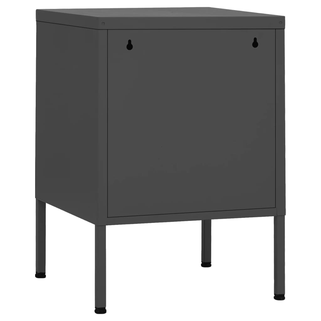 Table de chevet Anthracite 35x35x51 cm Acier - XIOS