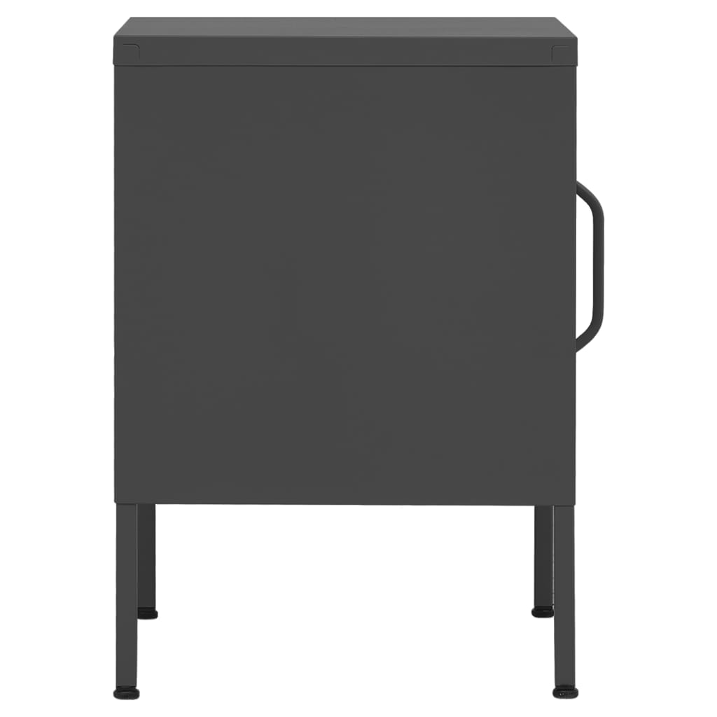 Table de chevet Anthracite 35x35x51 cm Acier - XIOS