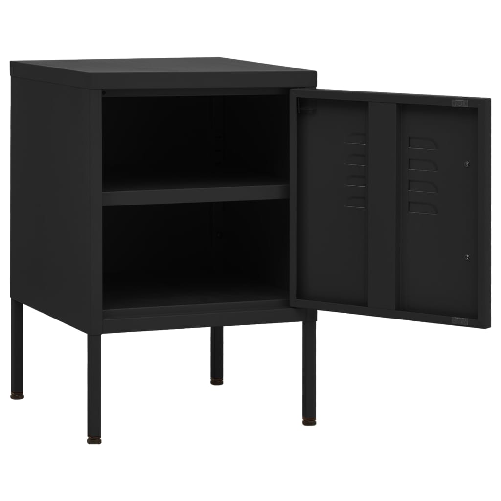Table de chevet Noir 35x35x51 cm Acier - XIOS