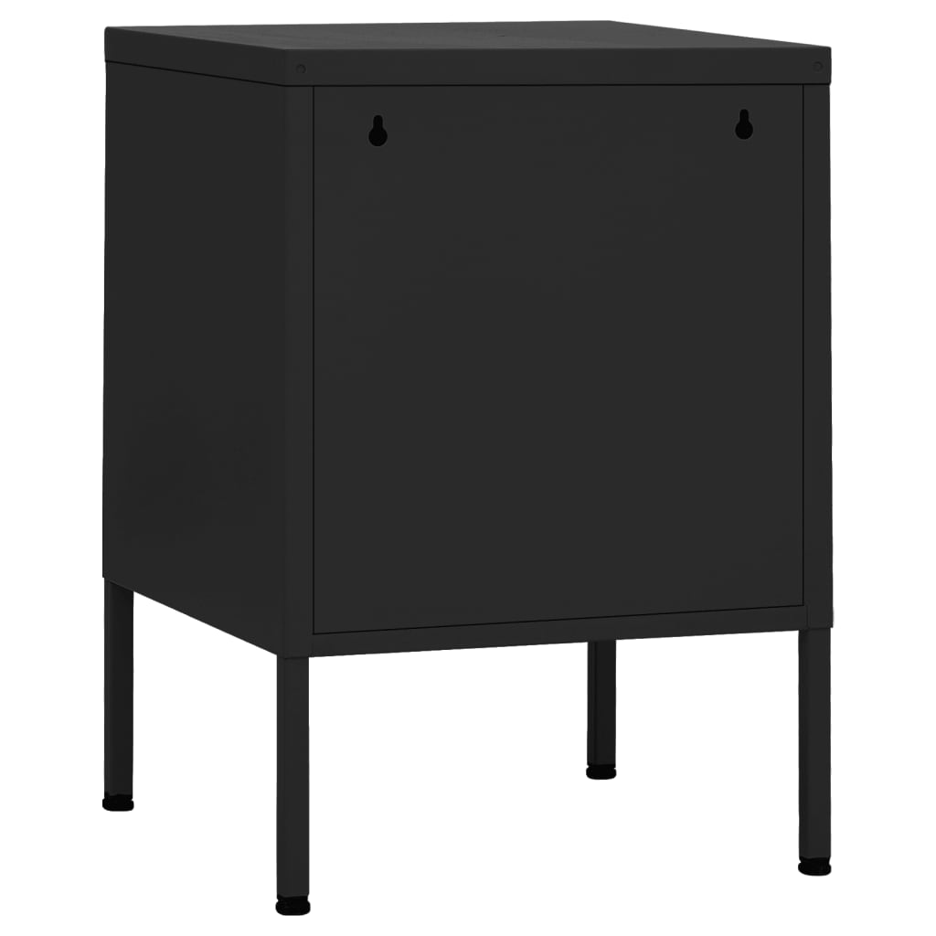 Table de chevet Noir 35x35x51 cm Acier - XIOS