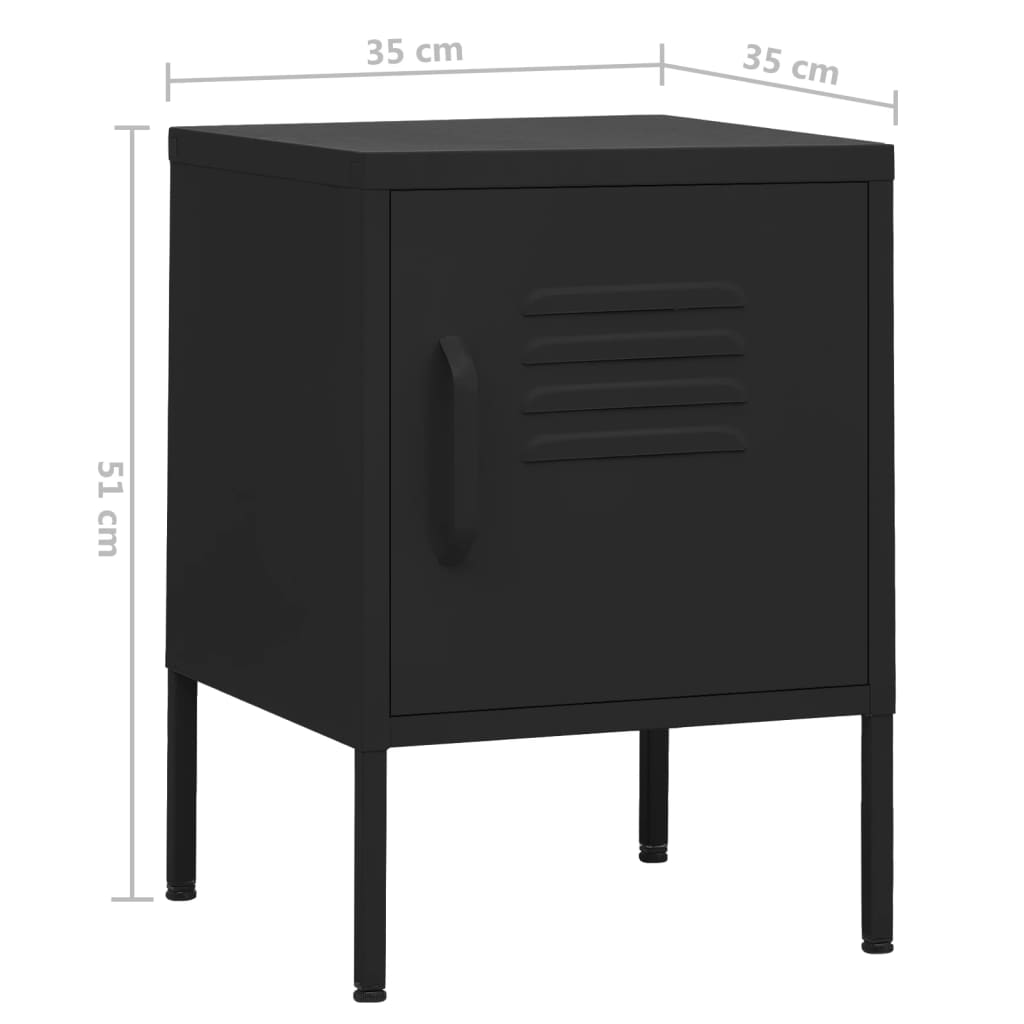 Table de chevet Noir 35x35x51 cm Acier - XIOS