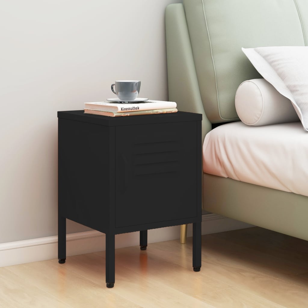 Table de chevet Noir 35x35x51 cm Acier - XIOS