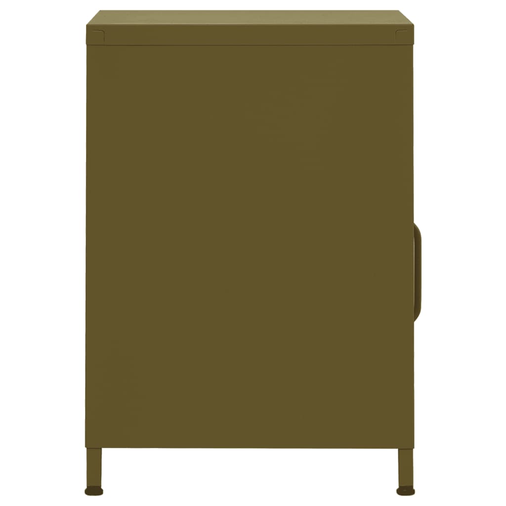 Table de chevet Vert olive 35x35x51 cm Acier - XIOS