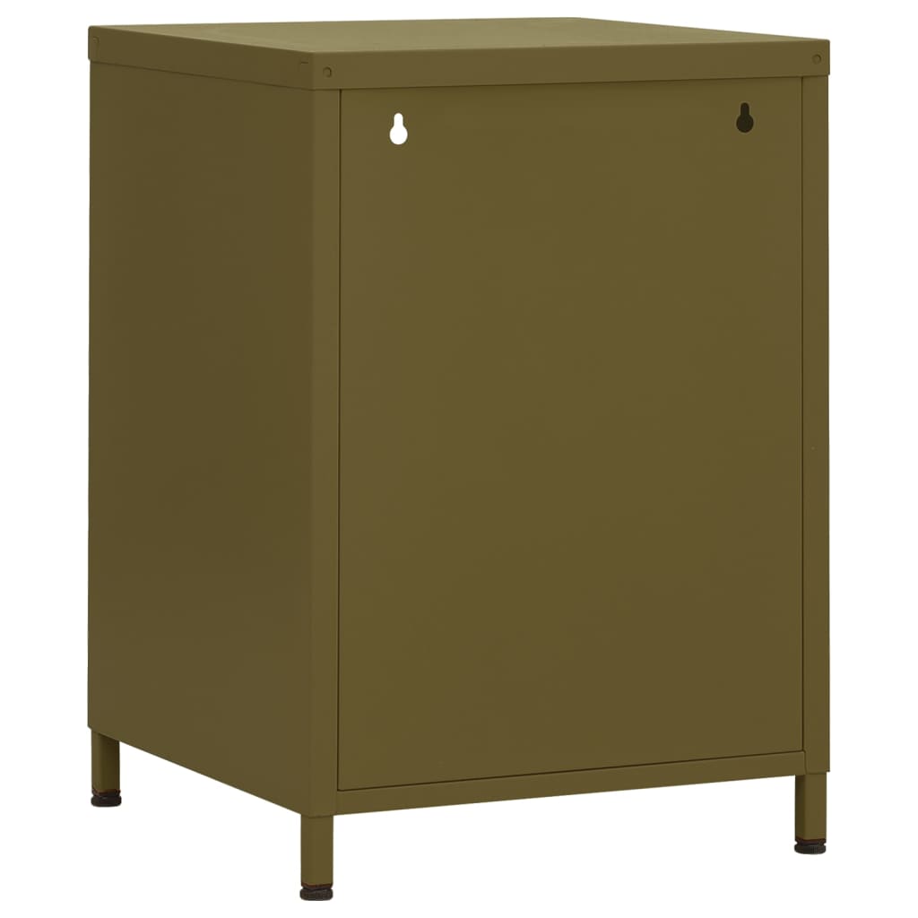 Table de chevet Vert olive 35x35x51 cm Acier - XIOS