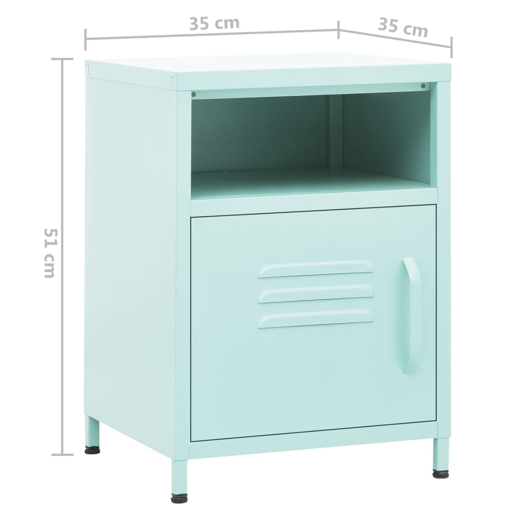 Table de chevet Vert menthe 35x35x51 cm Acier - XIOS