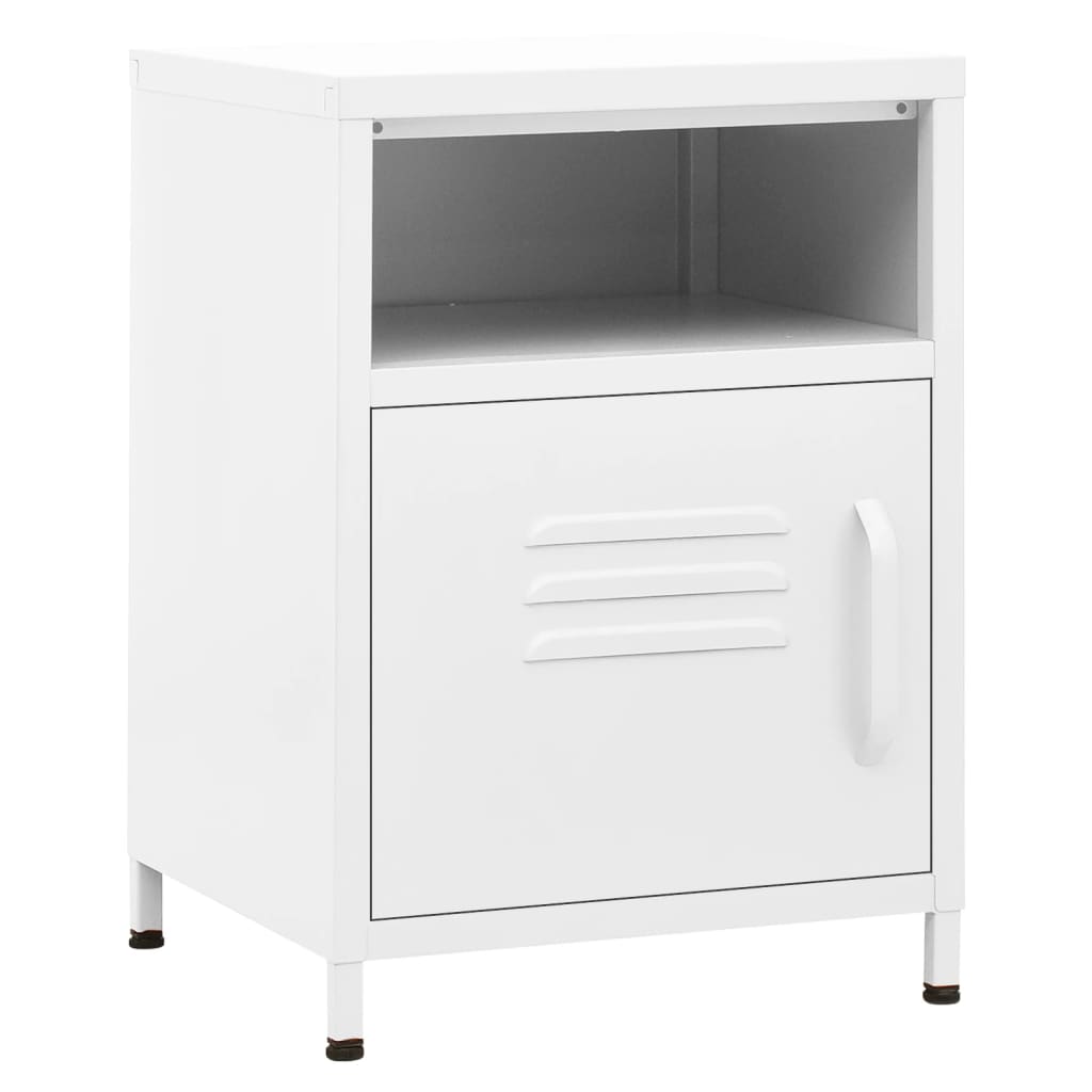 Table de chevet Blanc 35x35x51 cm Acier - XIOS