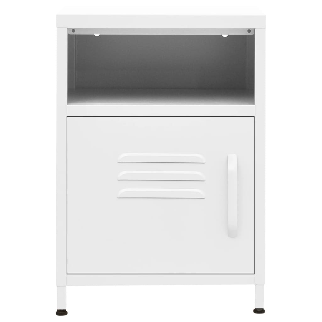 Table de chevet Blanc 35x35x51 cm Acier - XIOS