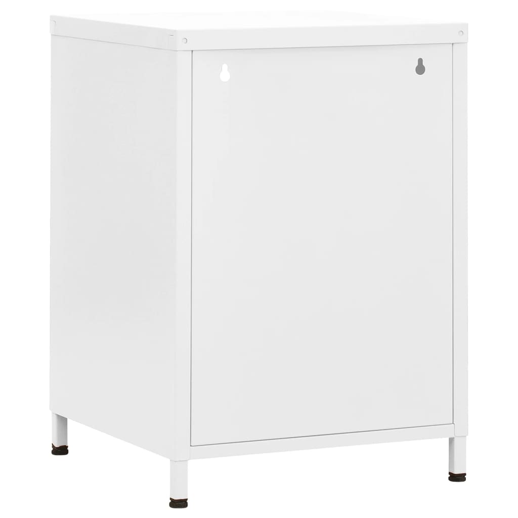Table de chevet Blanc 35x35x51 cm Acier - XIOS