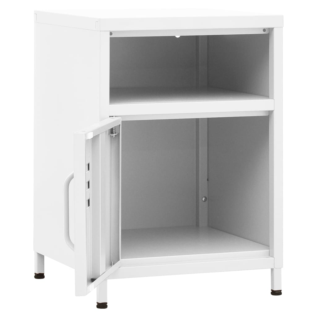 Table de chevet Blanc 35x35x51 cm Acier - XIOS