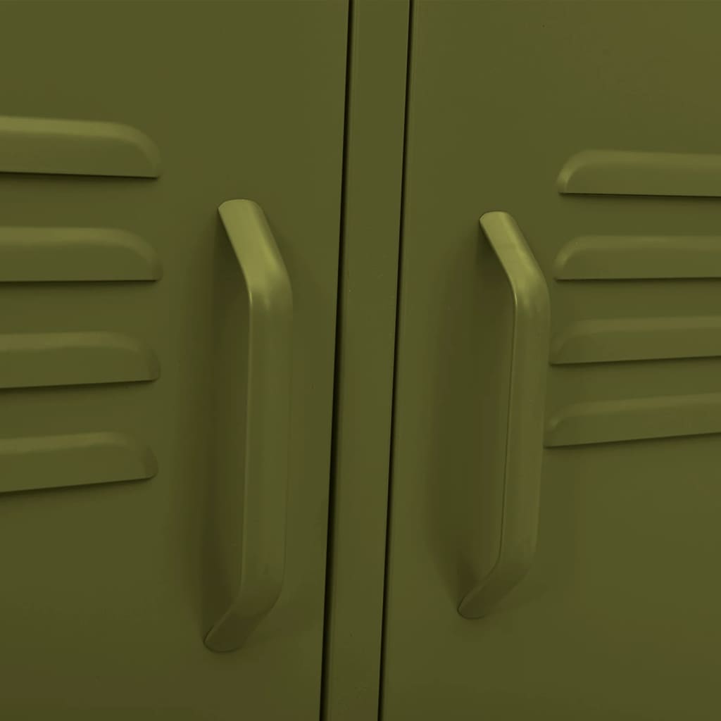 Meuble TV Vert olive 105x35x50 cm Acier - XIOS