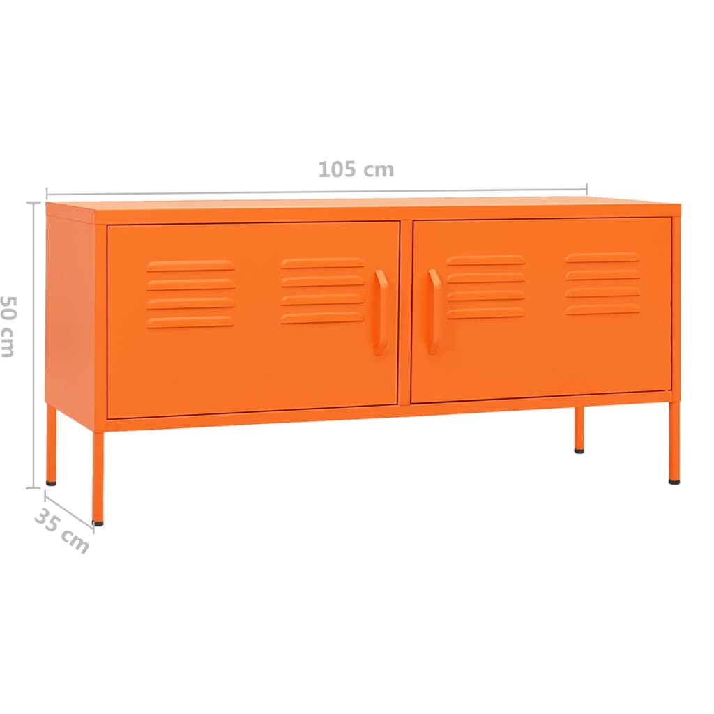 Meuble TV Orange 105x35x50 cm Acier - XIOS