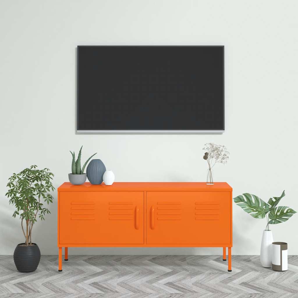 Meuble TV Orange 105x35x50 cm Acier - XIOS