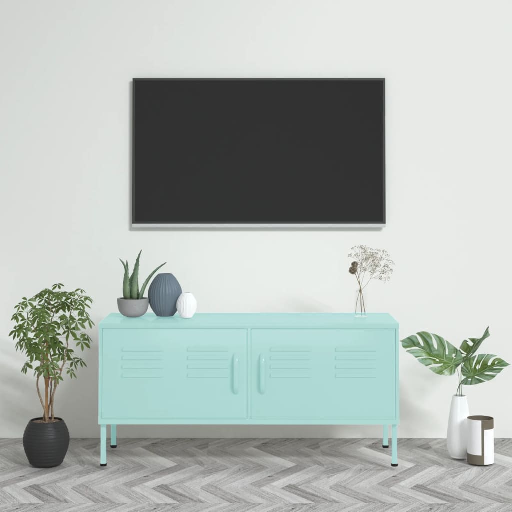 Meuble TV Vert menthe 105x35x50 cm Acier - XIOS