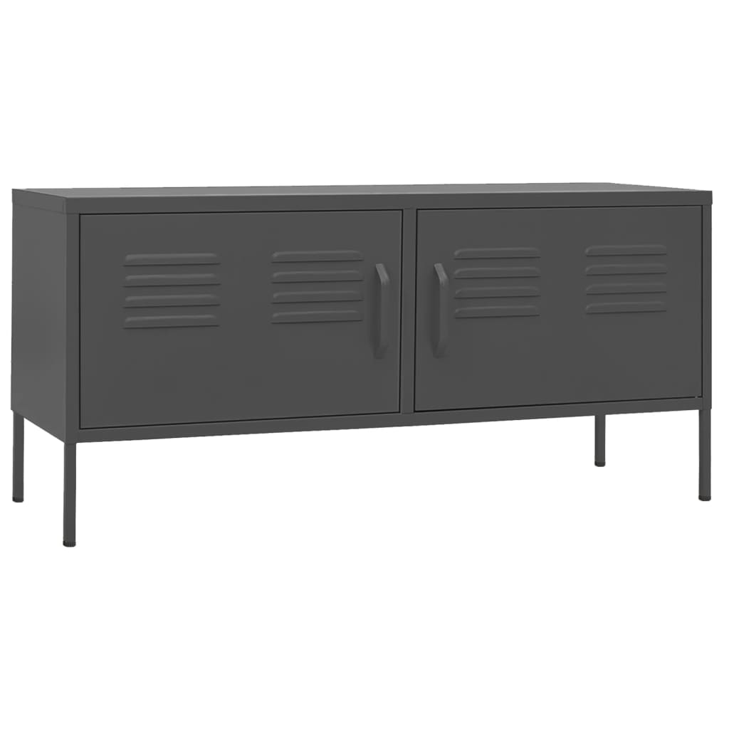 Meuble TV Anthracite 105x35x50 cm Acier - XIOS