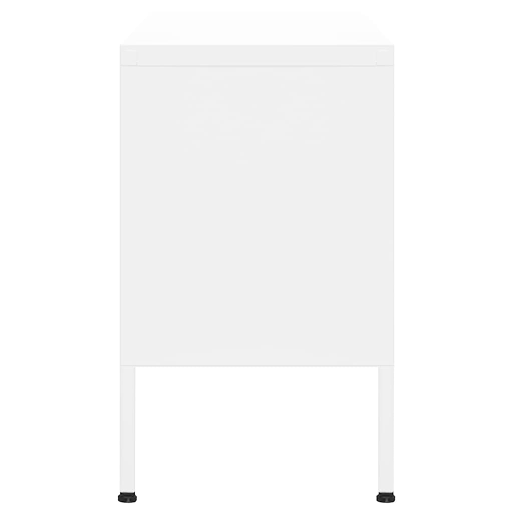 Meuble TV Blanc 105x35x50 cm Acier - XIOS