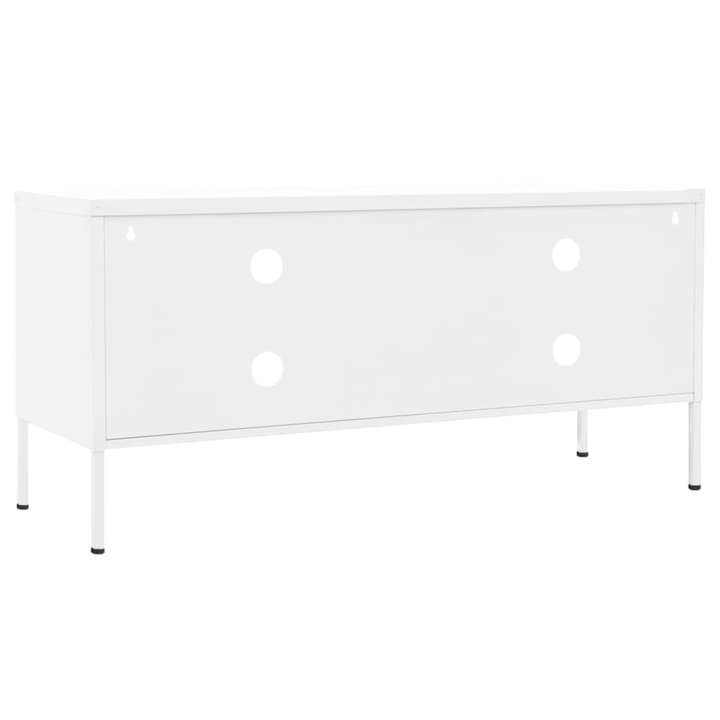 Meuble TV Blanc 105x35x50 cm Acier - XIOS