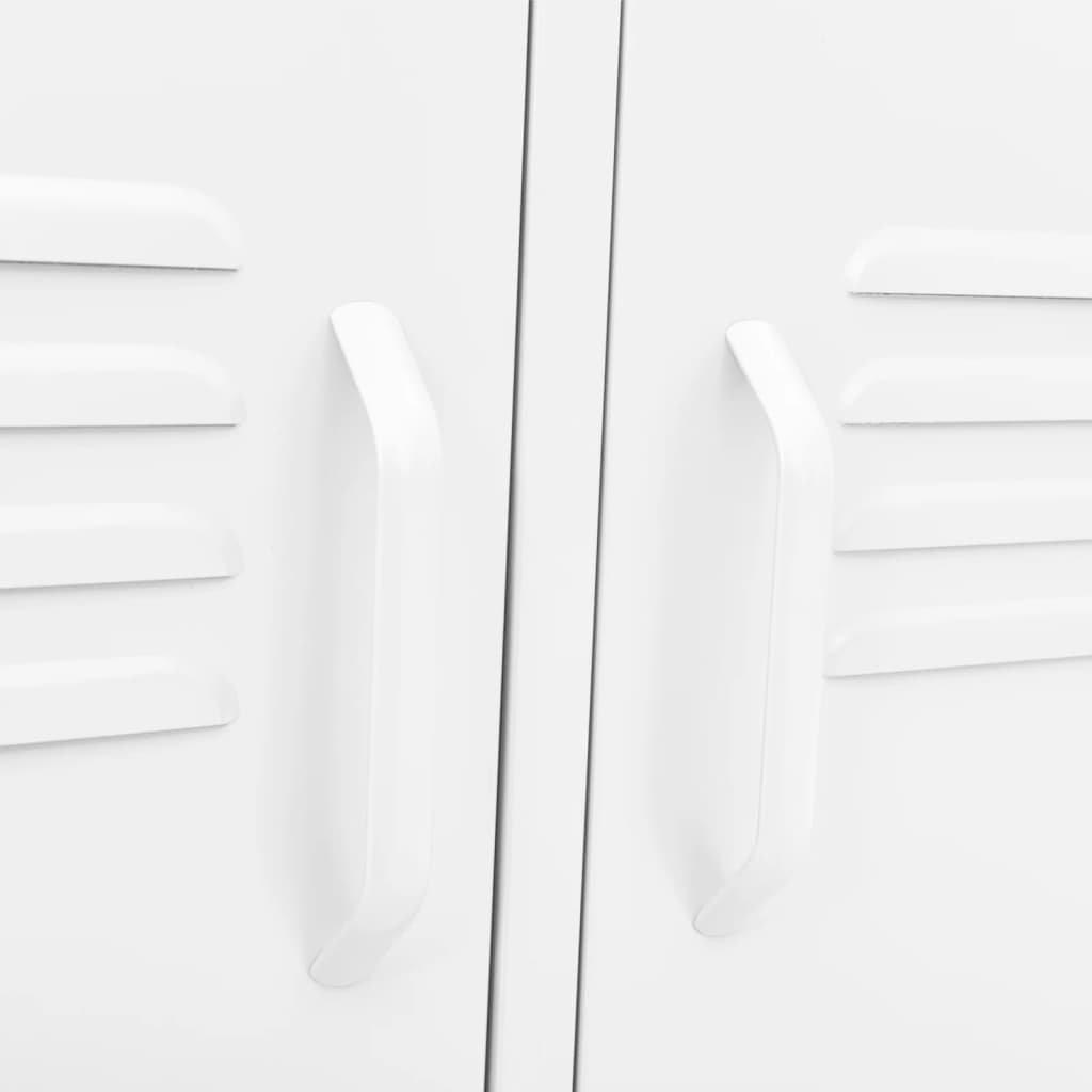 Meuble TV Blanc 105x35x50 cm Acier - XIOS