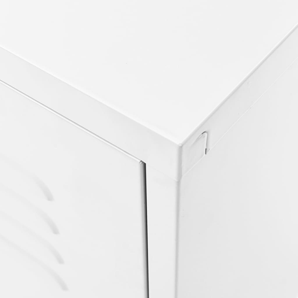 Meuble TV Blanc 105x35x50 cm Acier - XIOS