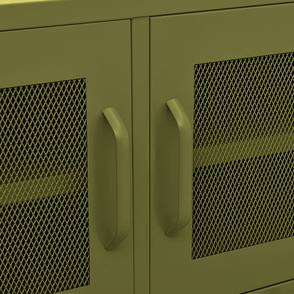 Meuble TV Vert olive 105x35x50 cm Acier - XIOS