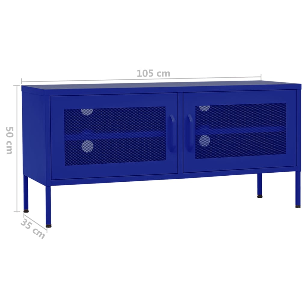 Meuble TV Bleu marine 105x35x50 cm Acier - XIOS