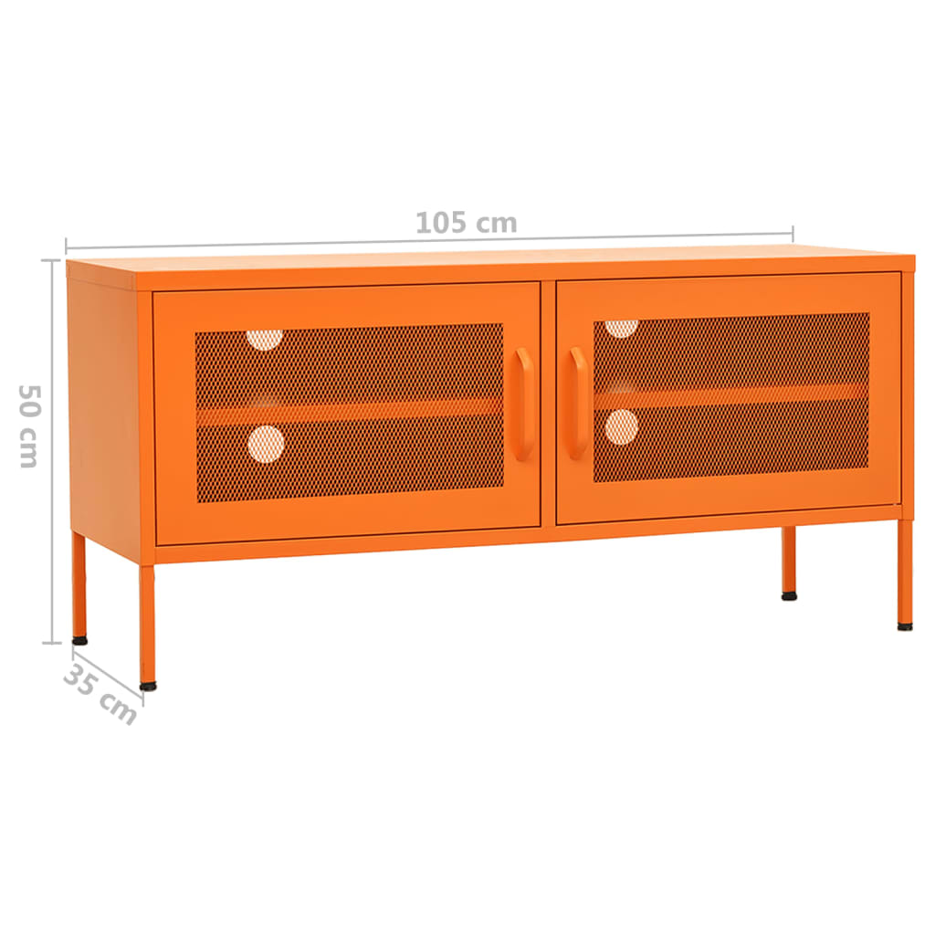 Meuble TV Orange 105x35x50 cm Acier - XIOS