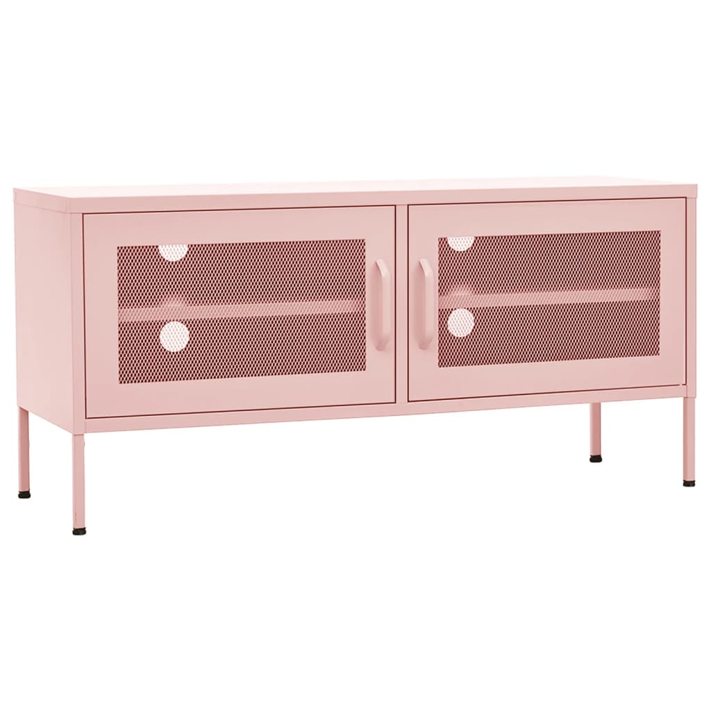 Meuble TV Rose 105x35x50 cm Acier - XIOS