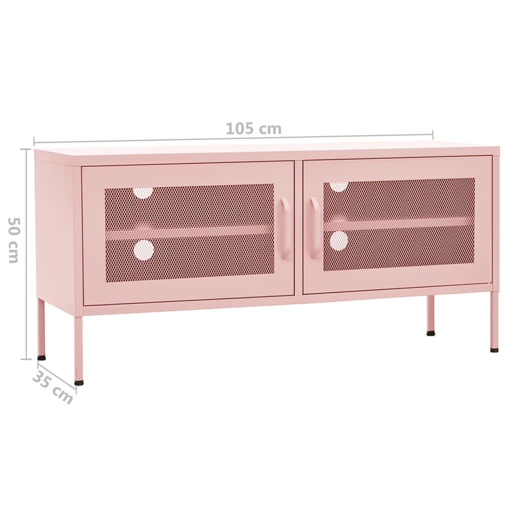 Meuble TV Rose 105x35x50 cm Acier - XIOS