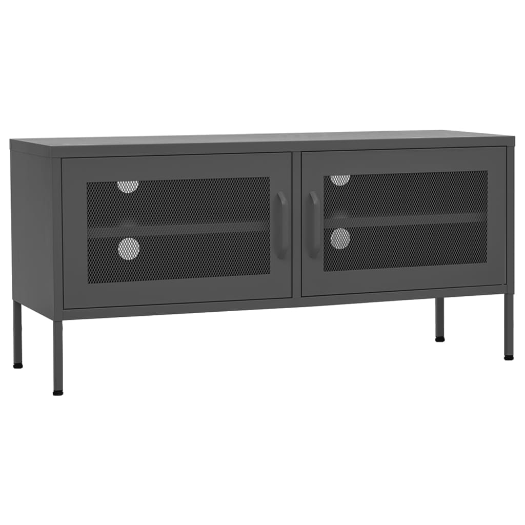 Meuble TV Anthracite 105x35x50 cm Acier - XIOS