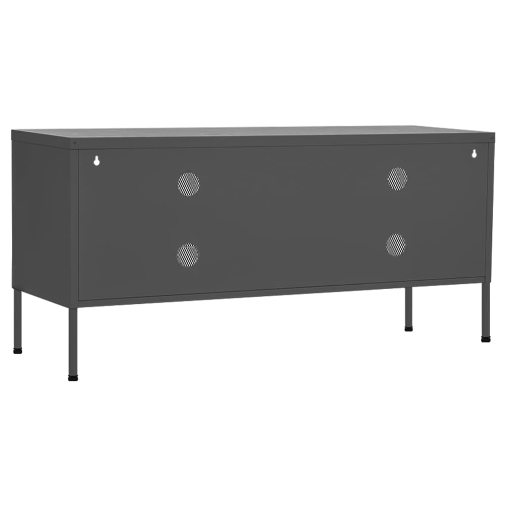 Meuble TV Anthracite 105x35x50 cm Acier - XIOS