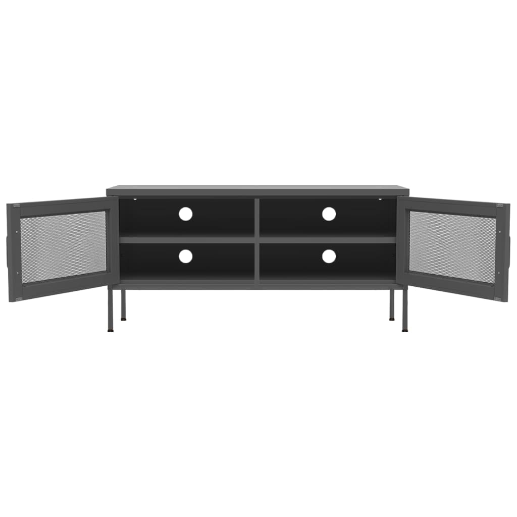 Meuble TV Anthracite 105x35x50 cm Acier - XIOS