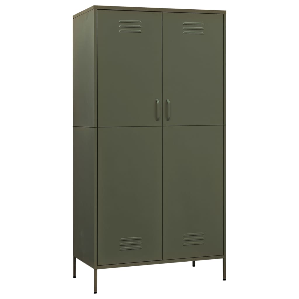 Garde-robe Vert olive 90x50x180 cm Acier - XIOS