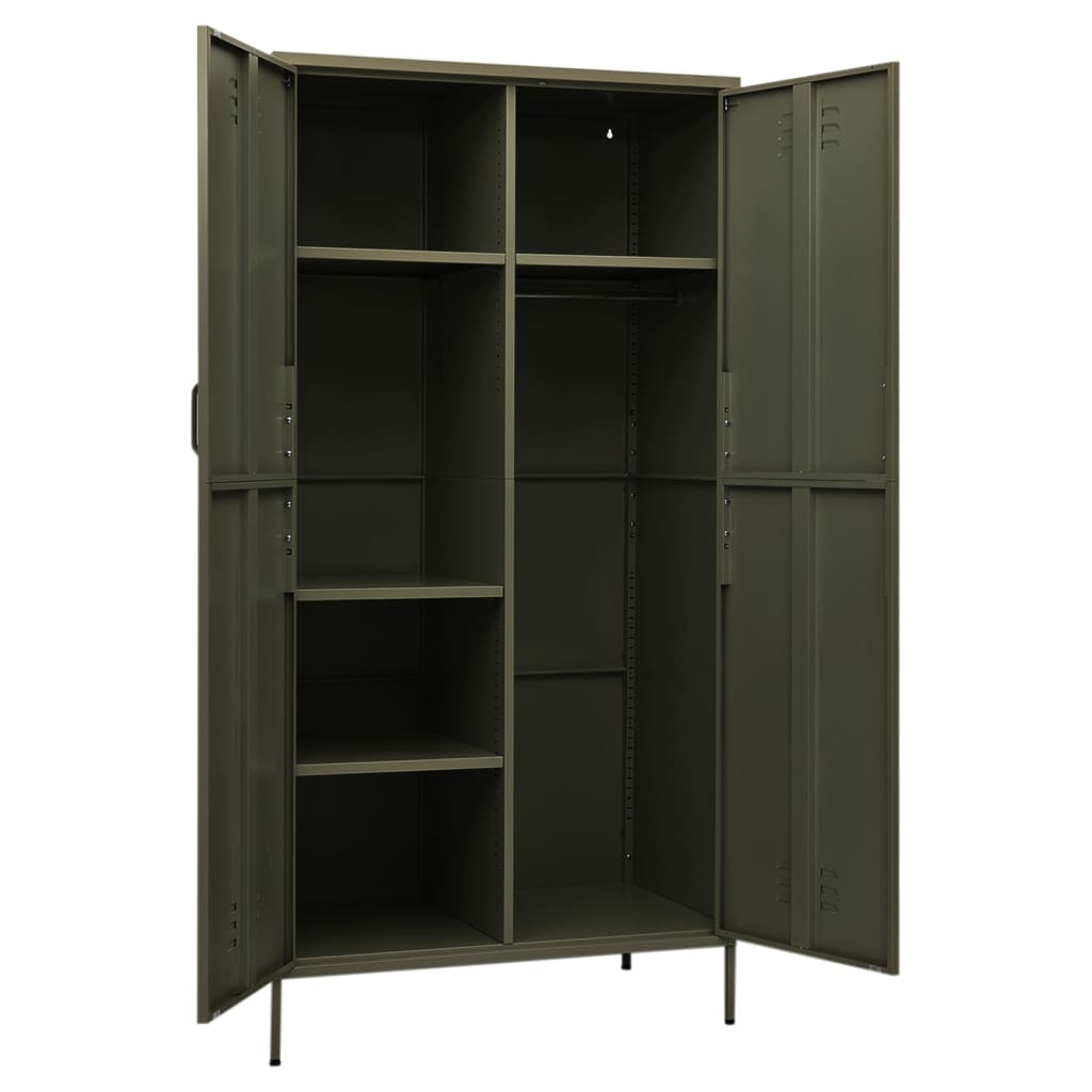 Garde-robe Vert olive 90x50x180 cm Acier - XIOS