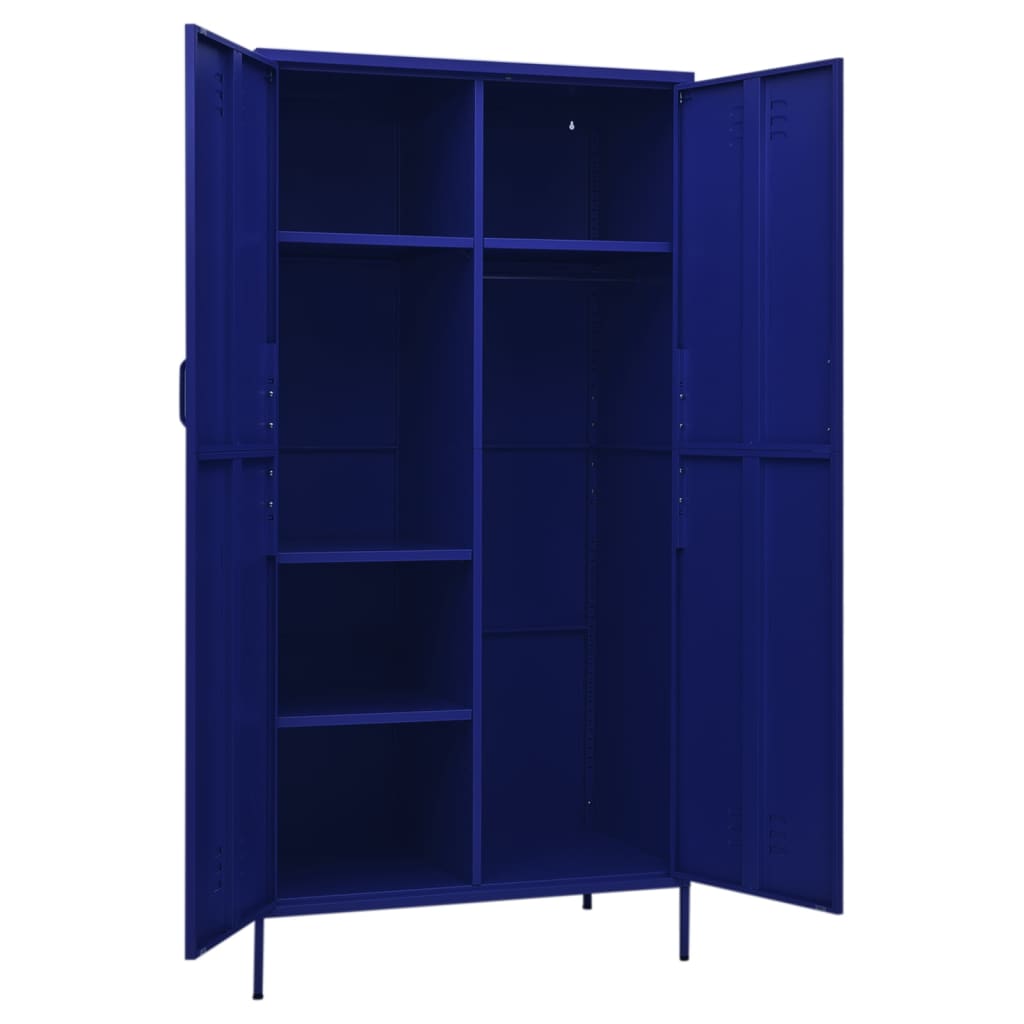 Garde-robe Bleu marine 90x50x180 cm Acier - XIOS