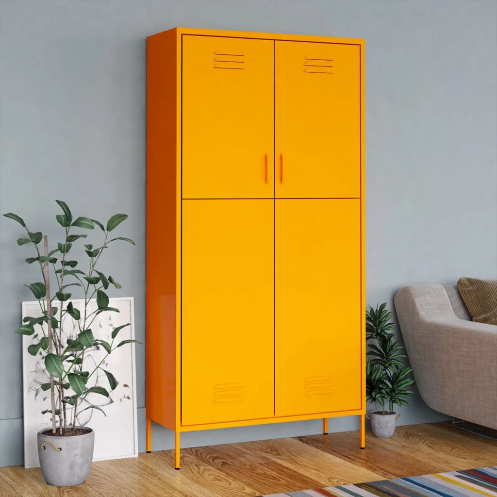 Garde-robe Jaune moutarde 90x50x180 cm Acier - XIOS