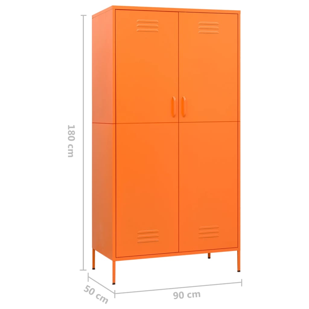 Garde-robe Orange 90x50x180 cm Acier - XIOS
