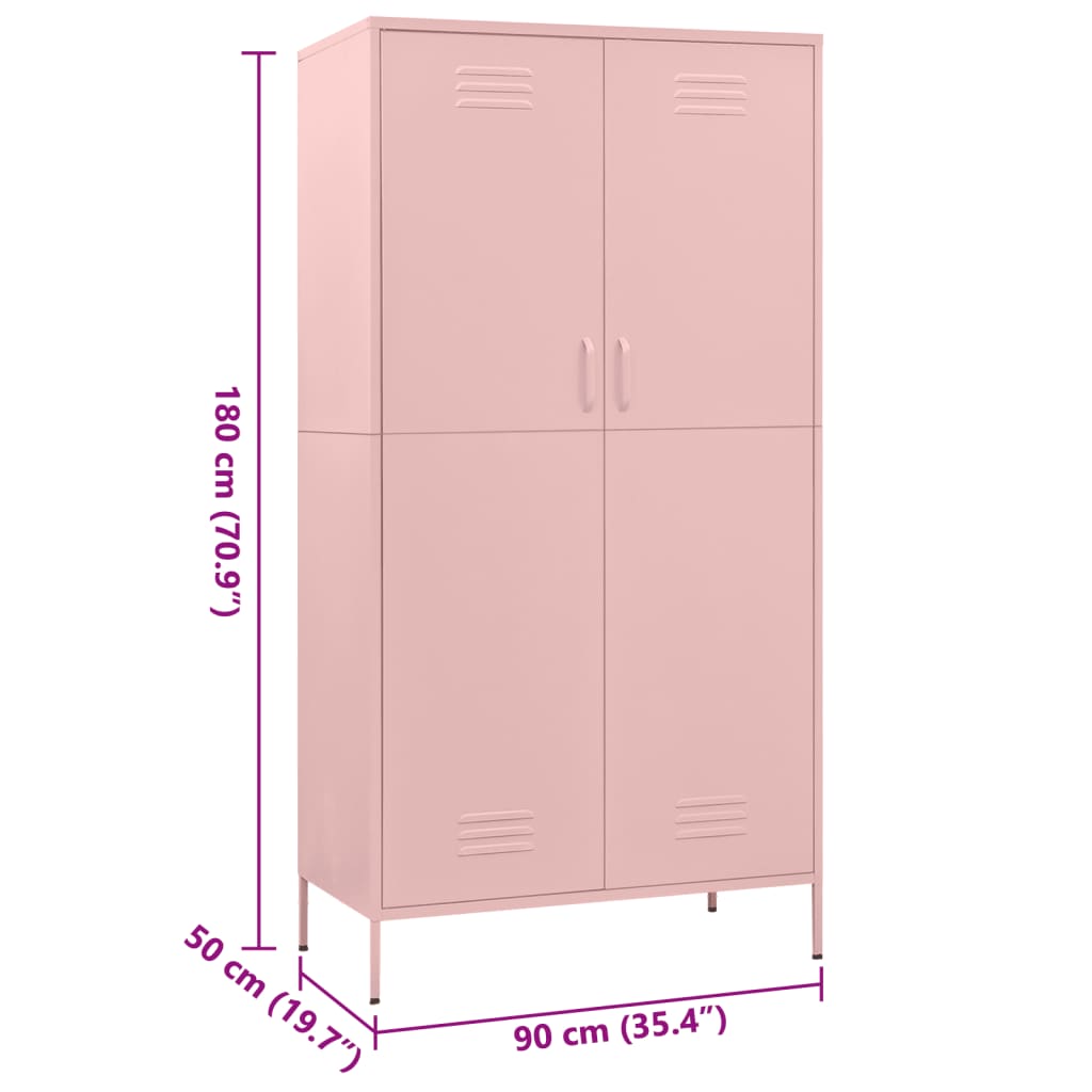 Garde-robe Rose 90x50x180 cm Acier - XIOS