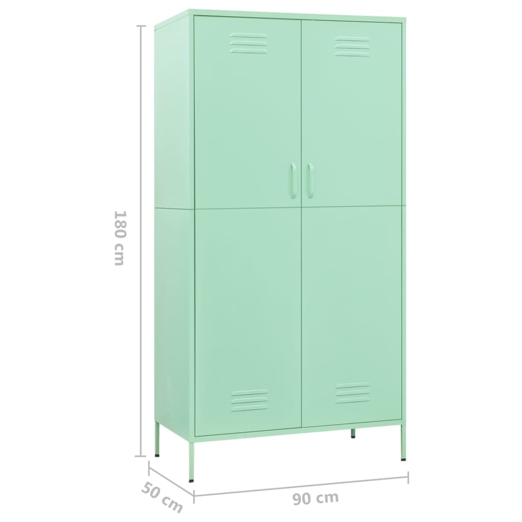 Garde-robe Vert menthe 90x50x180 cm Acier - XIOS