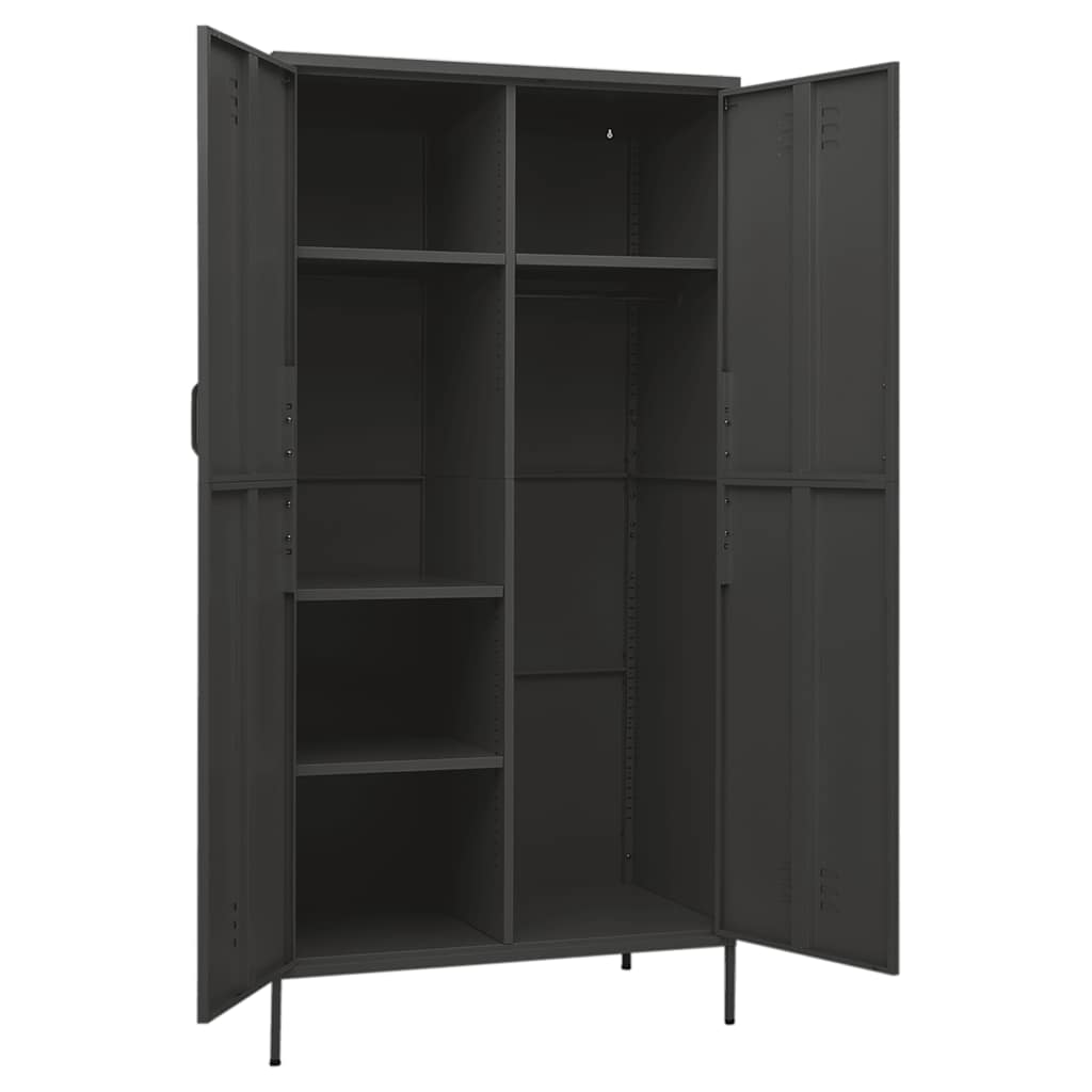 Garde-robe Anthracite 90x50x180 cm Acier - XIOS