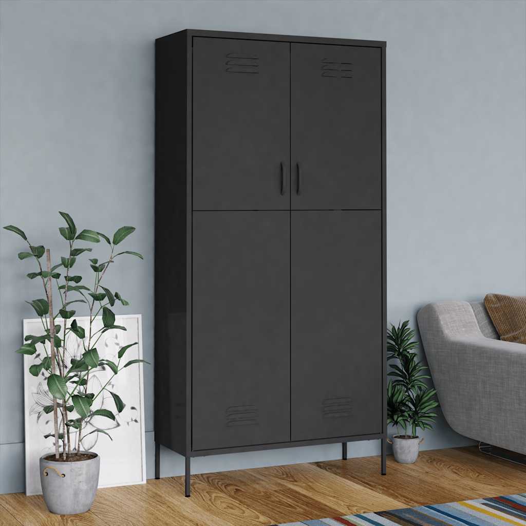 Garde-robe Anthracite 90x50x180 cm Acier - XIOS