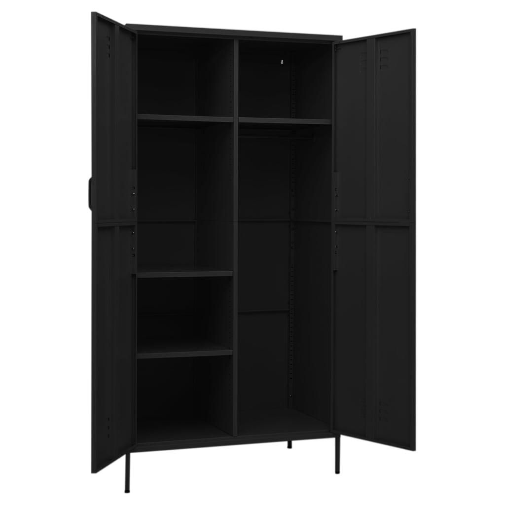 Garde-robe Noir 90x50x180 cm Acier - XIOS