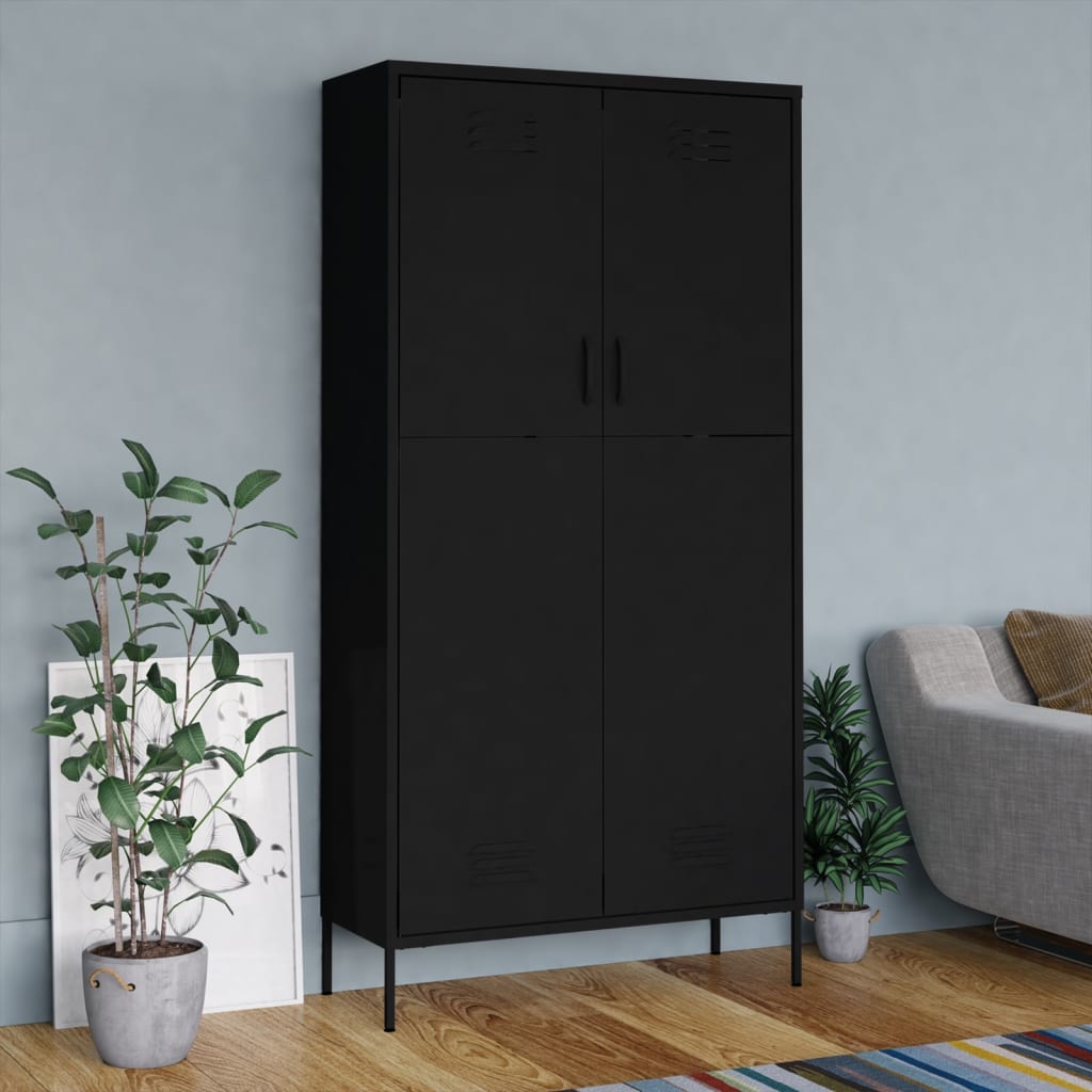 Garde-robe Noir 90x50x180 cm Acier - XIOS