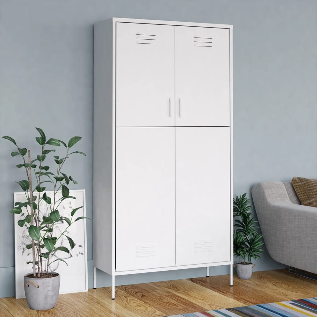 Garde-robe Blanc 90x50x180 cm Acier - XIOS