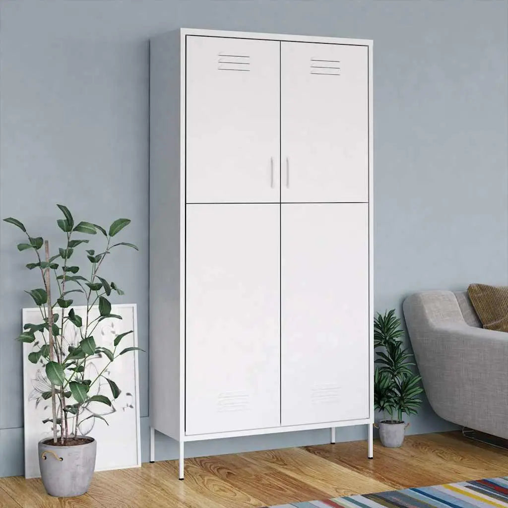 Garde-robe Blanc 90x50x180 cm Acier - XIOS