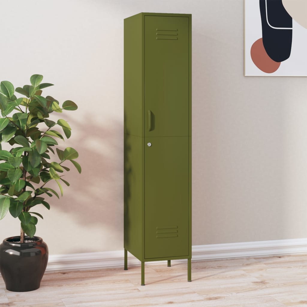 Armoire à casiers Vert olive 35x46x180 cm Acier - XIOS