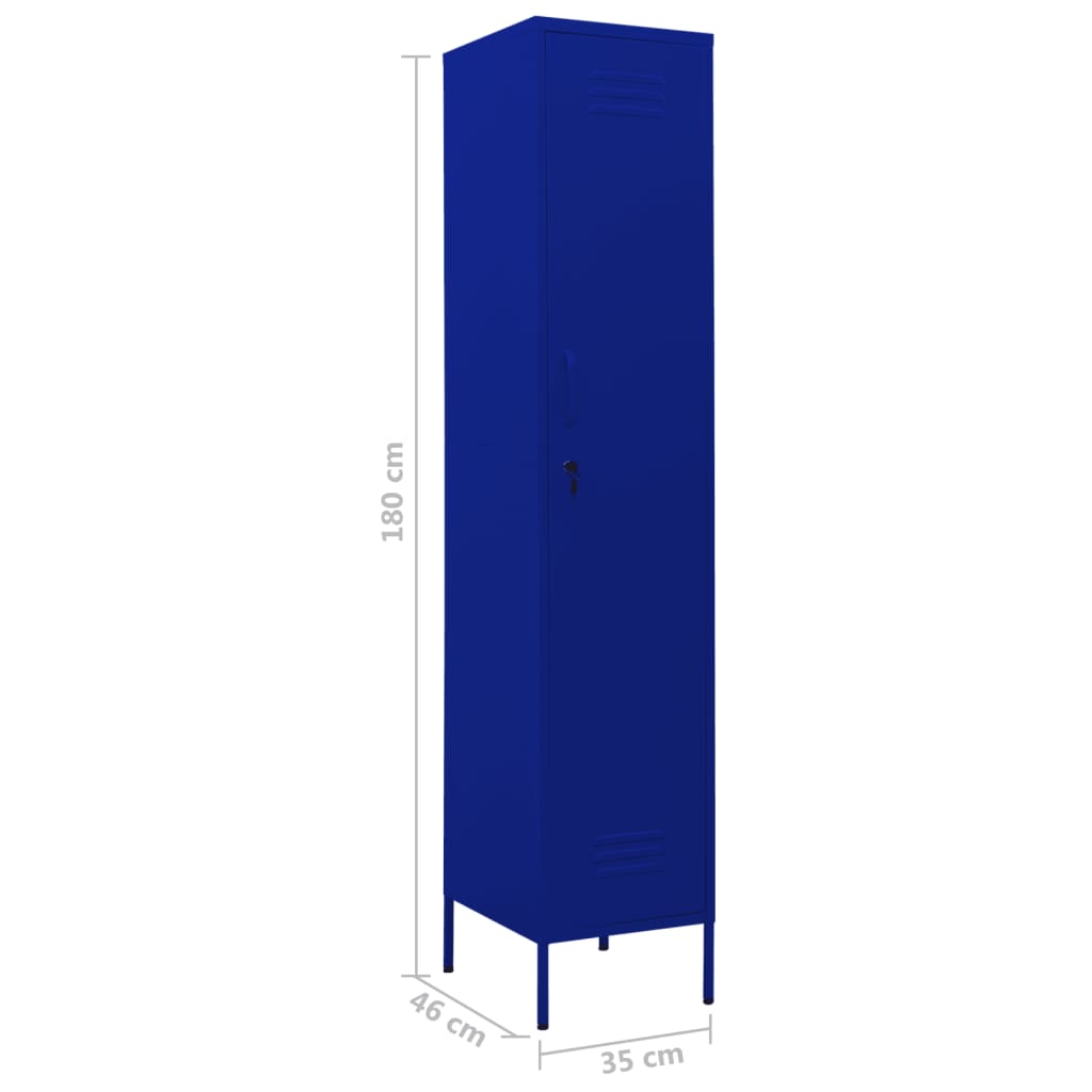 Armoire à casiers Bleu marine 35x46x180 cm Acier - XIOS