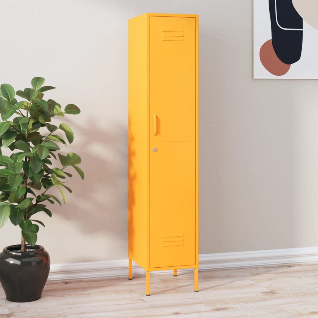Armoire à casiers Jaune moutarde 35x46x180 cm Acier - XIOS