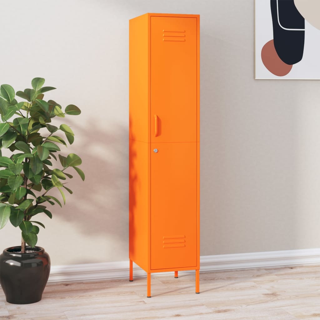 Armoire à casiers Orange 35x46x180 cm Acier