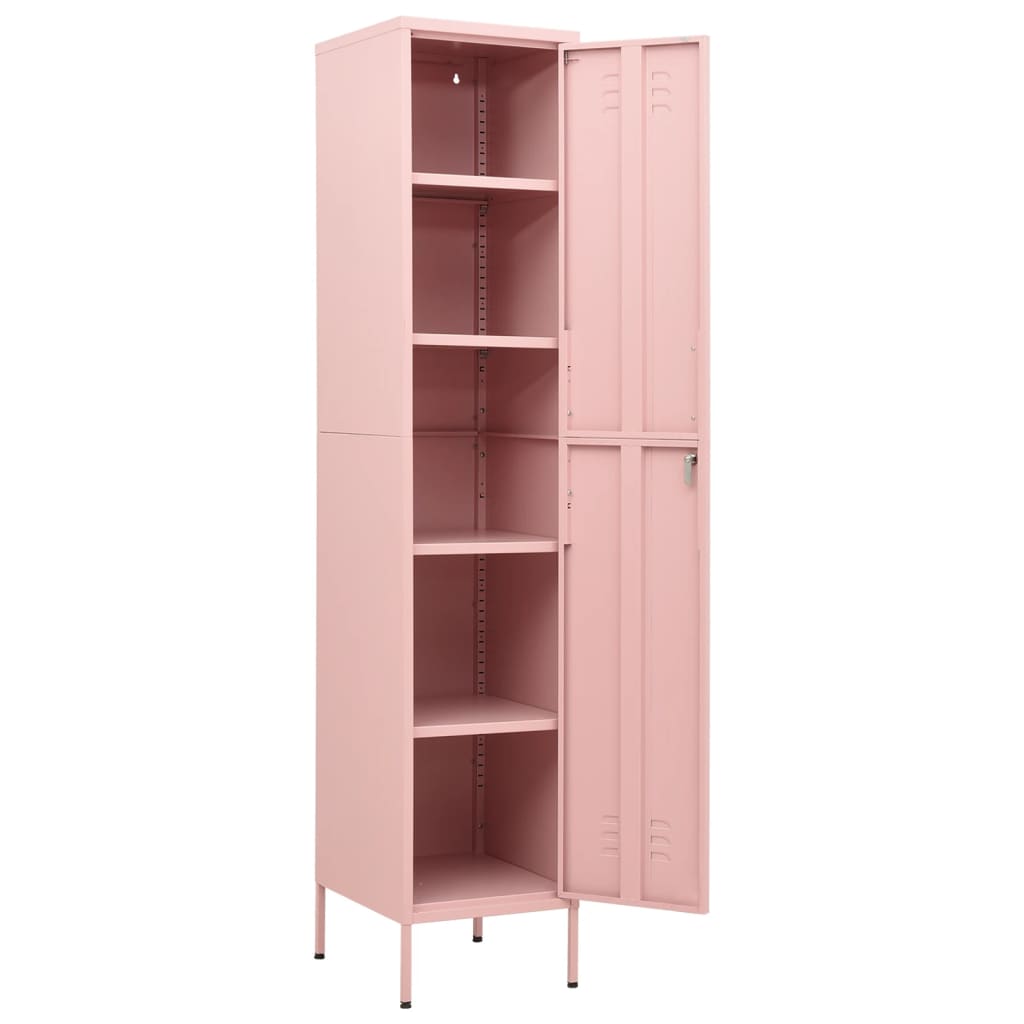 Armoire à casiers Rose 35x46x180 cm Acier - XIOS