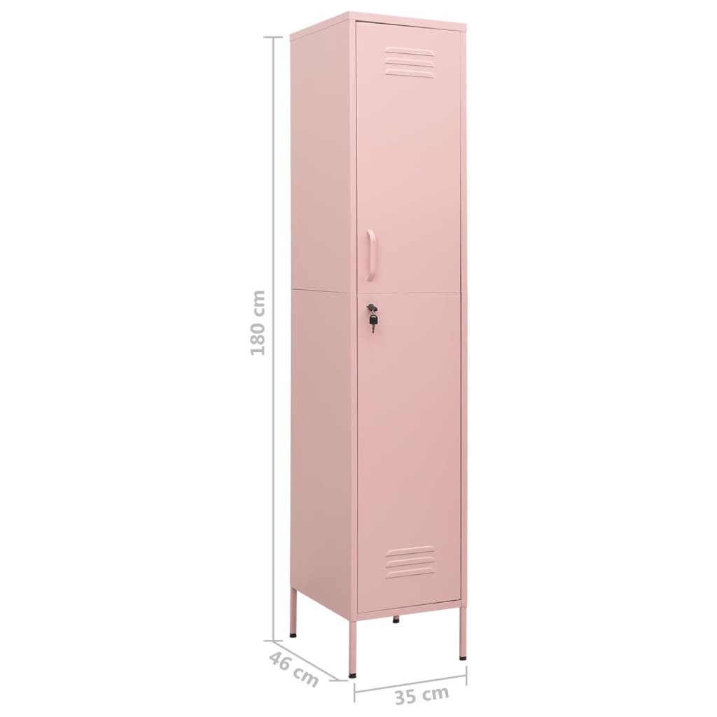 Armoire à casiers Rose 35x46x180 cm Acier - XIOS