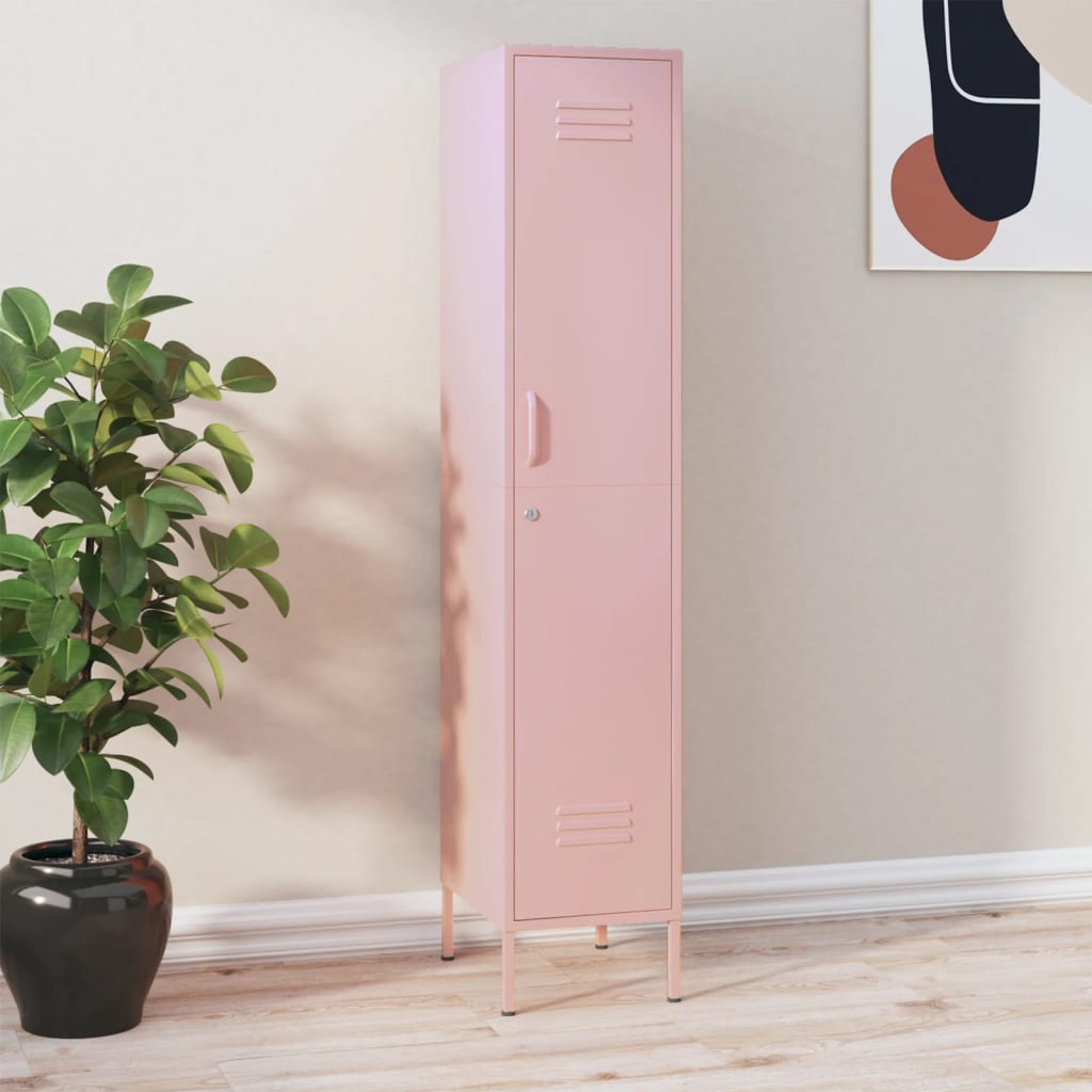Armoire à casiers Rose 35x46x180 cm Acier - XIOS